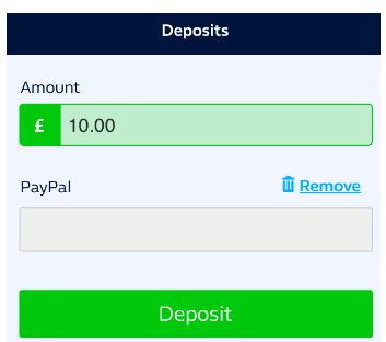 PayPal betting sites - amount