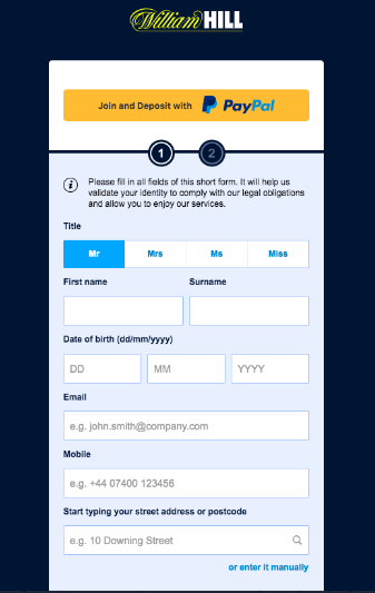 PayPal betting sites - create account