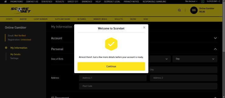 scorebet-register-step-2