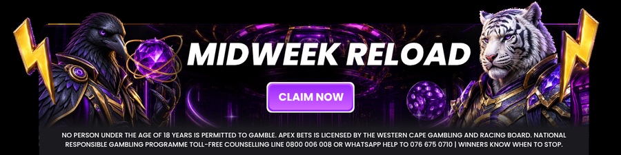 Midweek Reload: 100% up to R5,000 at apexbets