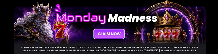 Monday Madness: 100% up to R3,000 at apexbets