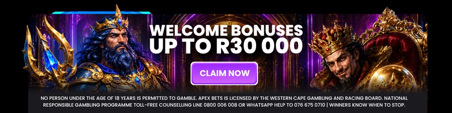 Up to R30,000 across five deposits at apexbets