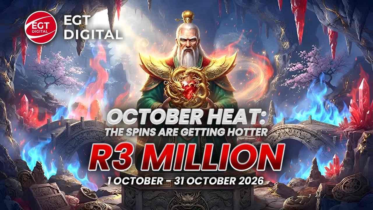 Playbet EGT October Heat network tournament banner with a R3 million prize pool