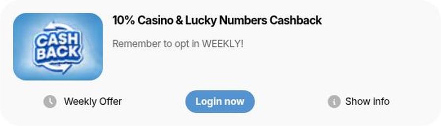 10% weekly casino and numbers cashback at readysetbet